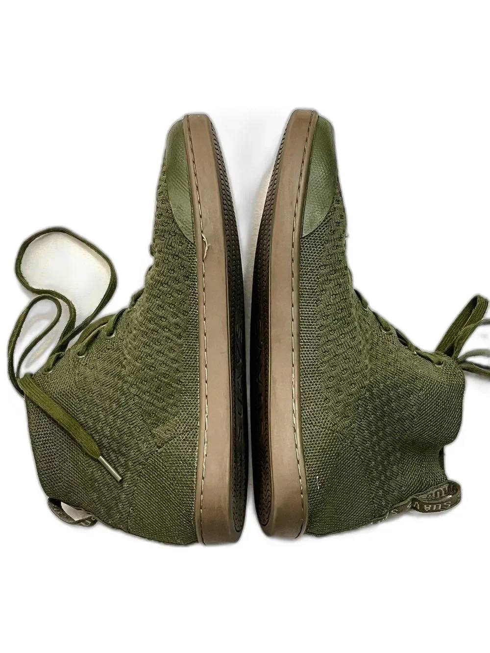 Suavs The Legacy High-Top Sneakers Recycled Knit Olive Green Slip-On Shoes